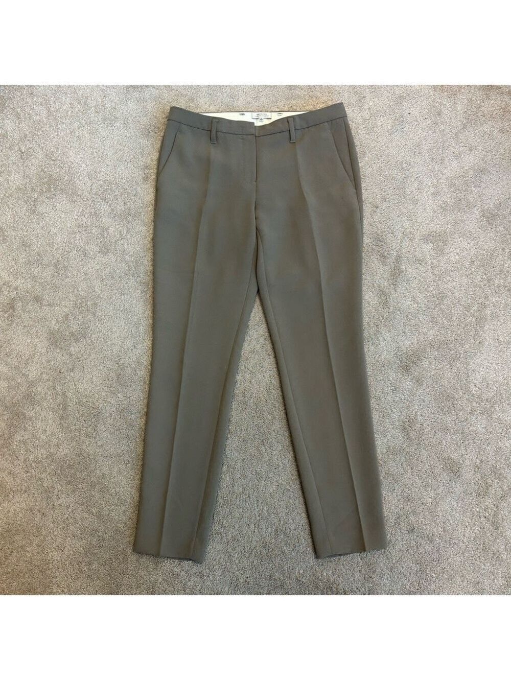Aritzia Babaton women’s khaki taupe brown slim fit ankle pants 6 Japanese crepe